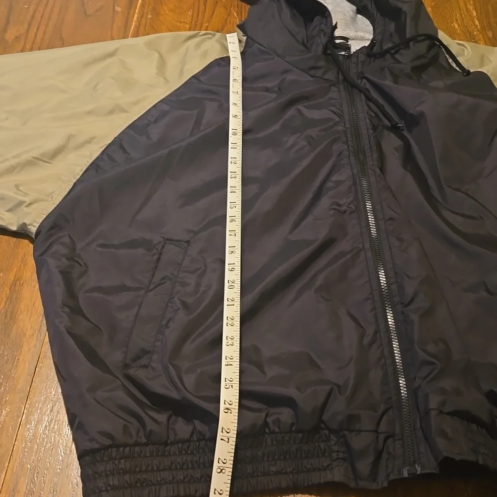Athletic Works Blue and Tan Windbreaker Jacket Casual Zip-Up